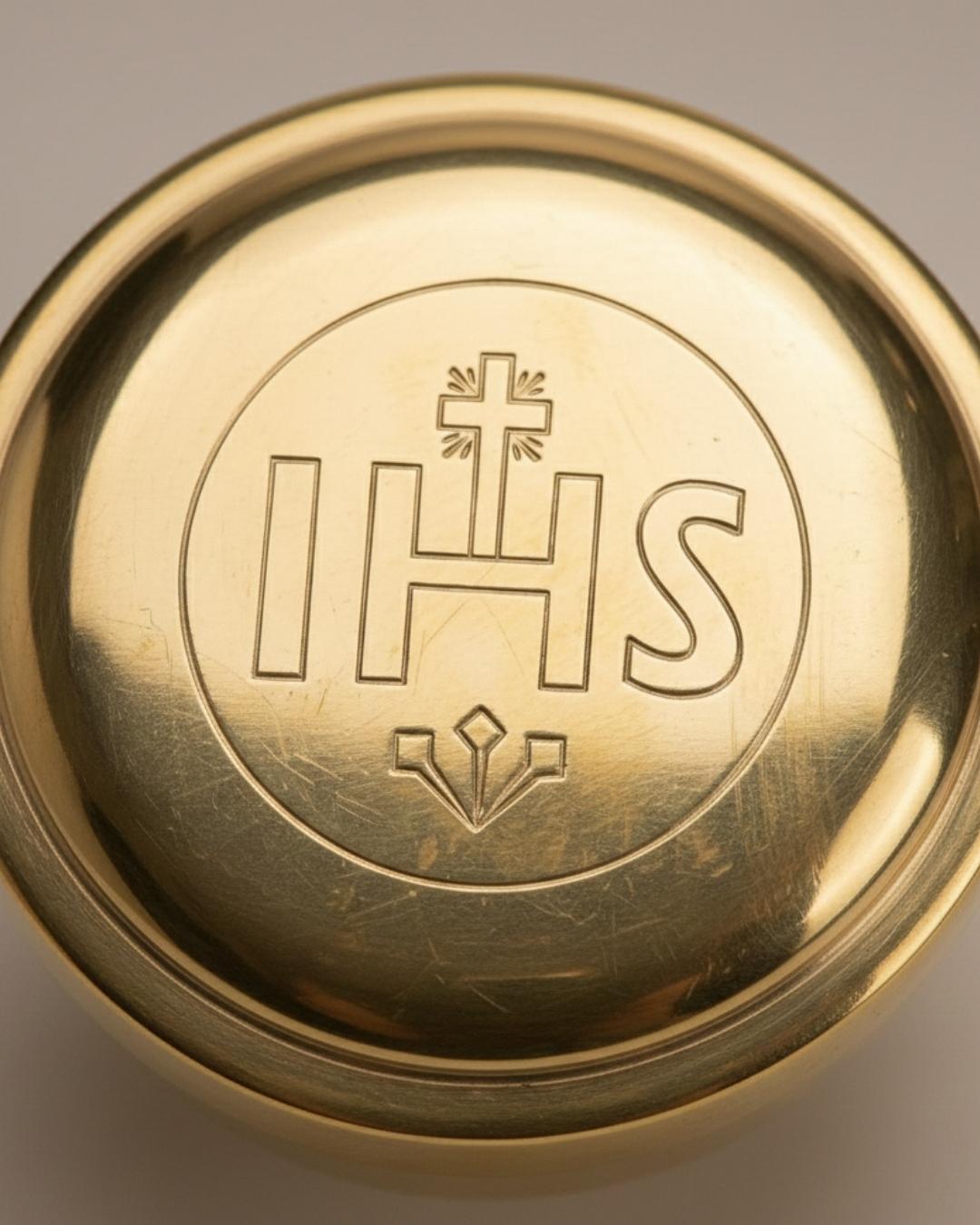 Porta viatico 8 cm grabado "IHS"