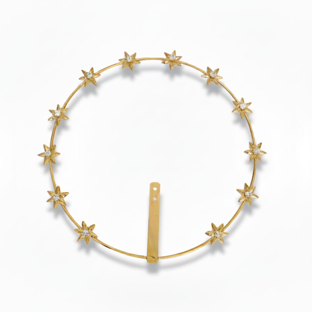 Aureola con piedras y estrellas 23 cm