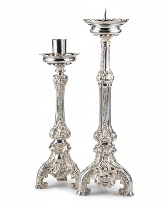 Candelabro plateado