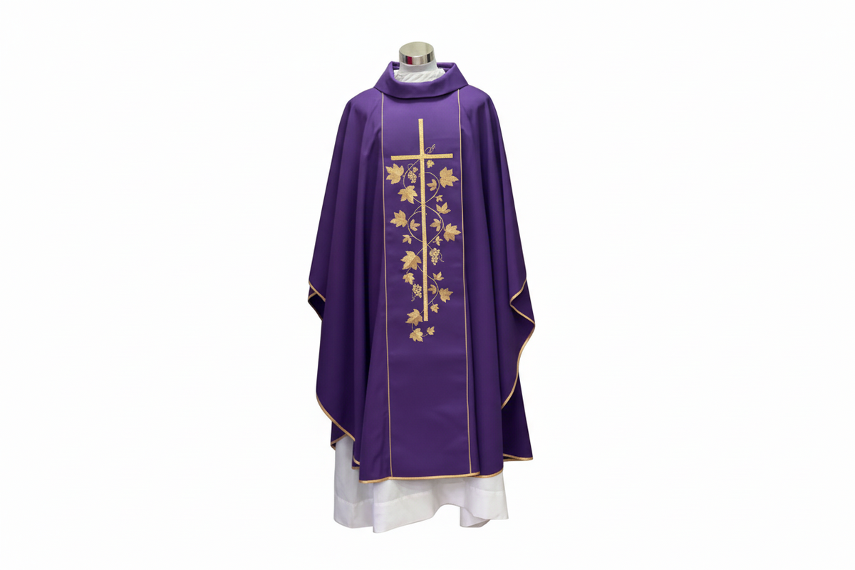 Casulla con Galón Bordado de Espigas – vista 2