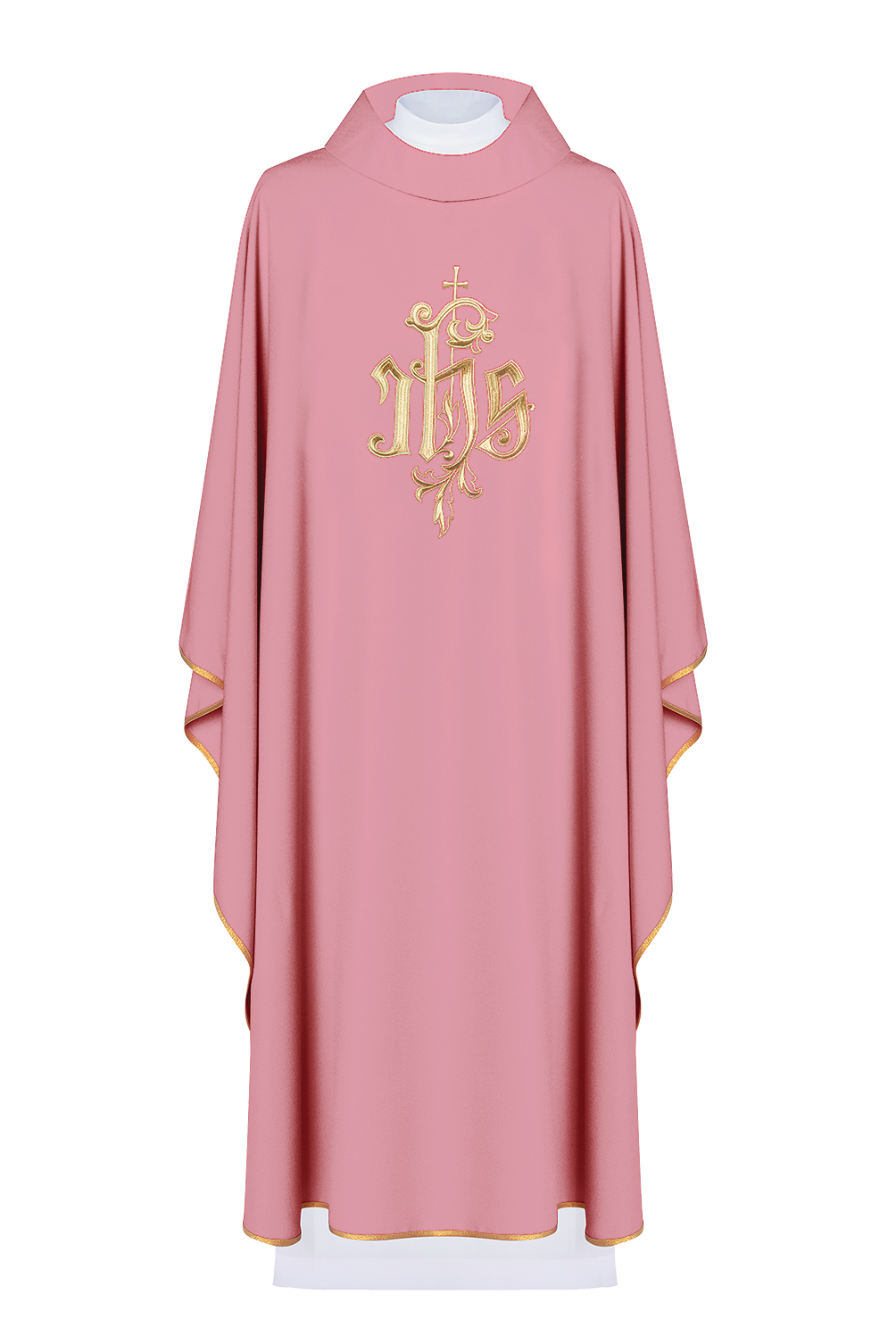 Casulla poliester rosada bordado JHS