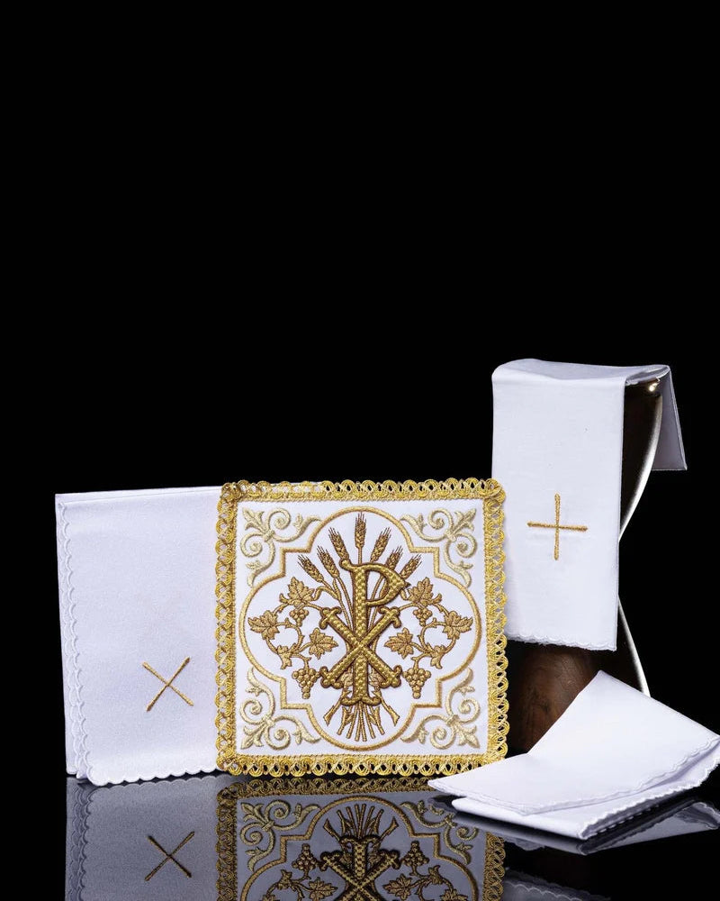 Juego de paños litúrgicos con bordado Cruz "Pax"