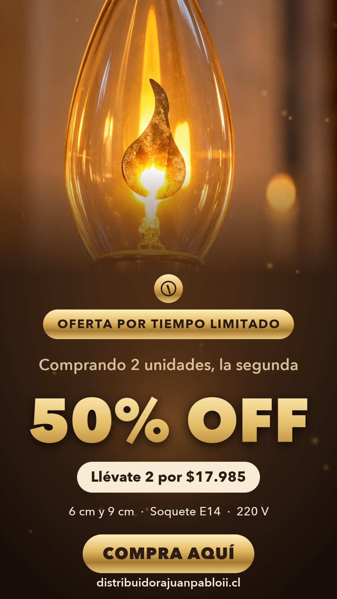 Ampolleta Efecto Llama para Lámpara del Santísimo