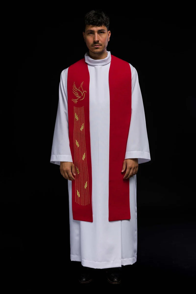 Estola sacerdotal con bordado de Espíritu santo