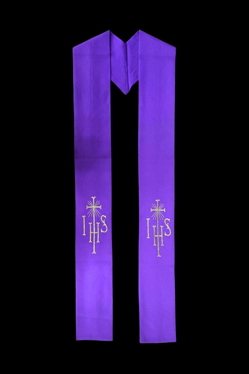 Estola sacerdotal bordado "JHS"