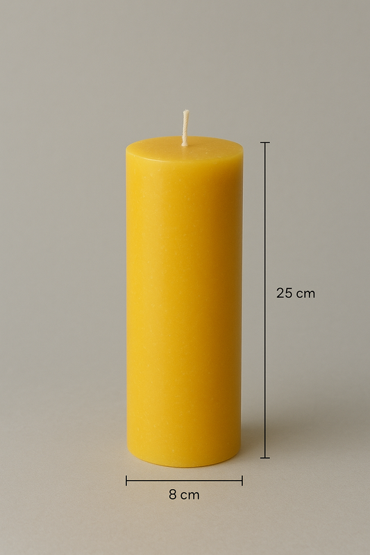 Cirio/Velón 8 x 25 cm Amarillo