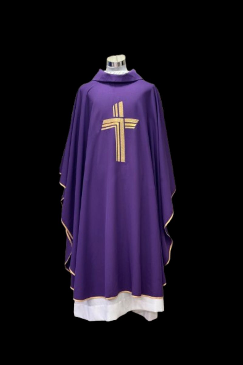 Casulla Poliéster bordado cruz