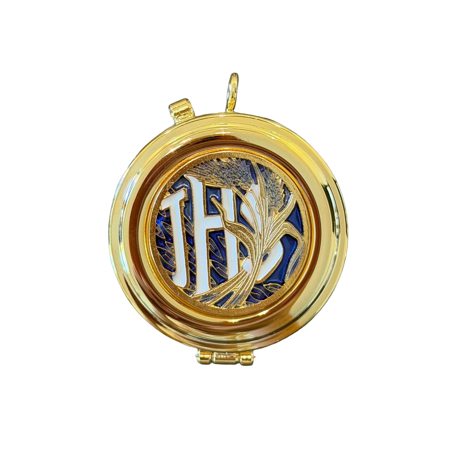 Porta viatico Con diseño esmaltado "Trigo IHS"