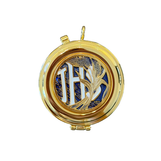 Porta viatico Con diseño esmaltado "Trigo IHS"