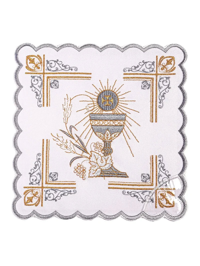 Juego de paños litúrgicos con bordado de Cáliz y decoraciones