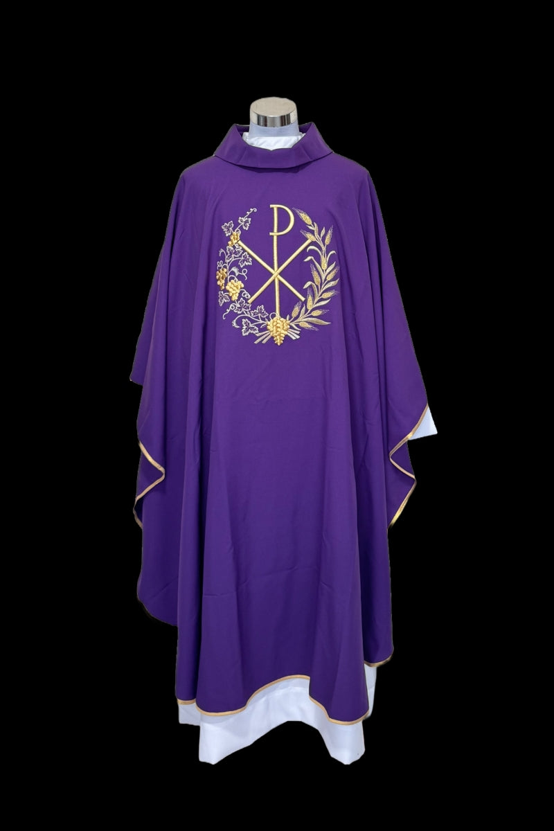 Casulla Poliéster Bordado cruz pax