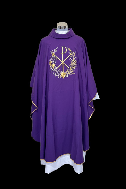 Casulla Poliéster Bordado cruz pax