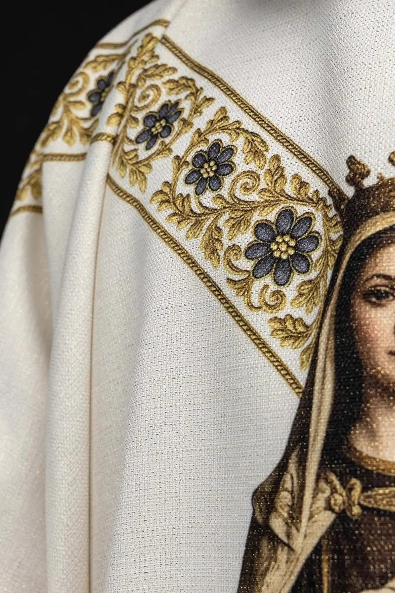 Casulla lino con Virgen del Carmen
