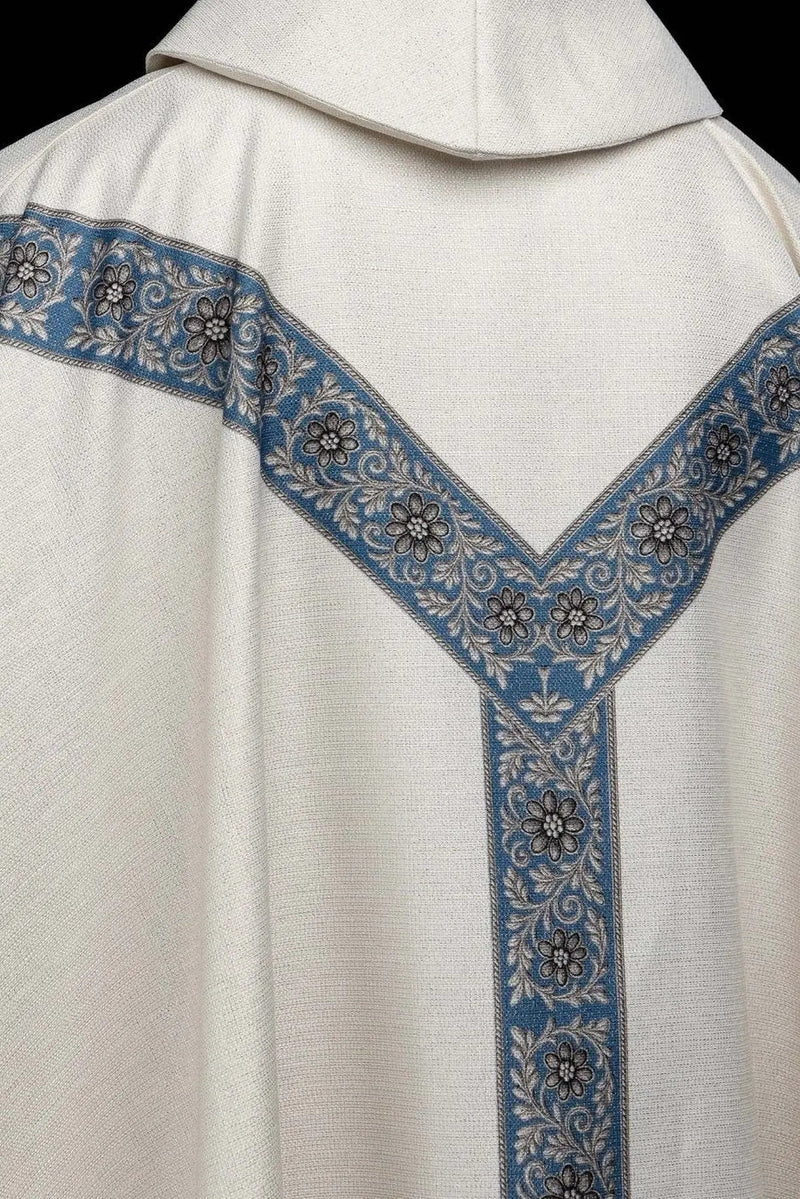 Casulla lino con Virgen de la Inmaculada Concepción