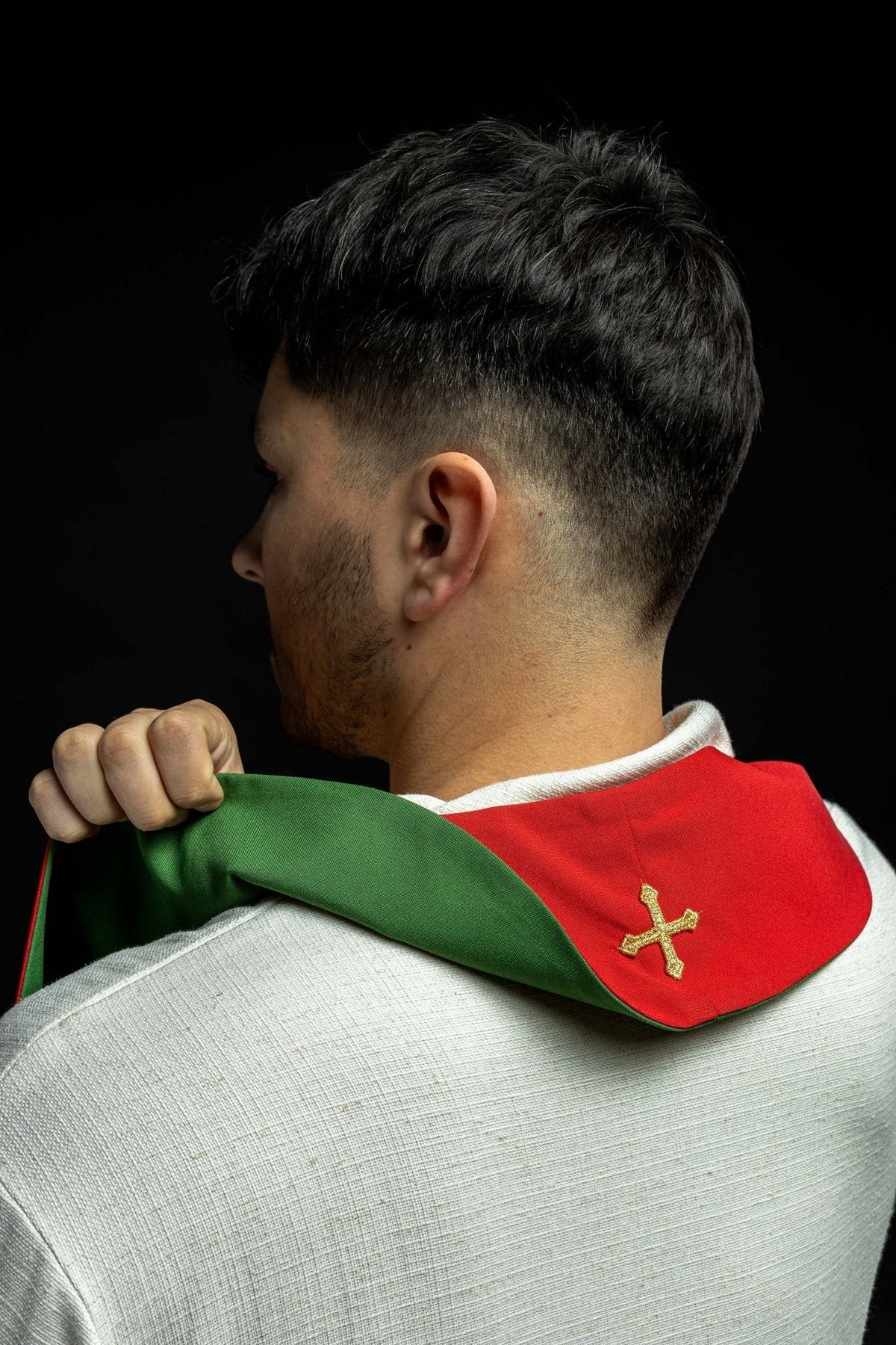 Estola sacerdotal bicolor Verde - Rojo