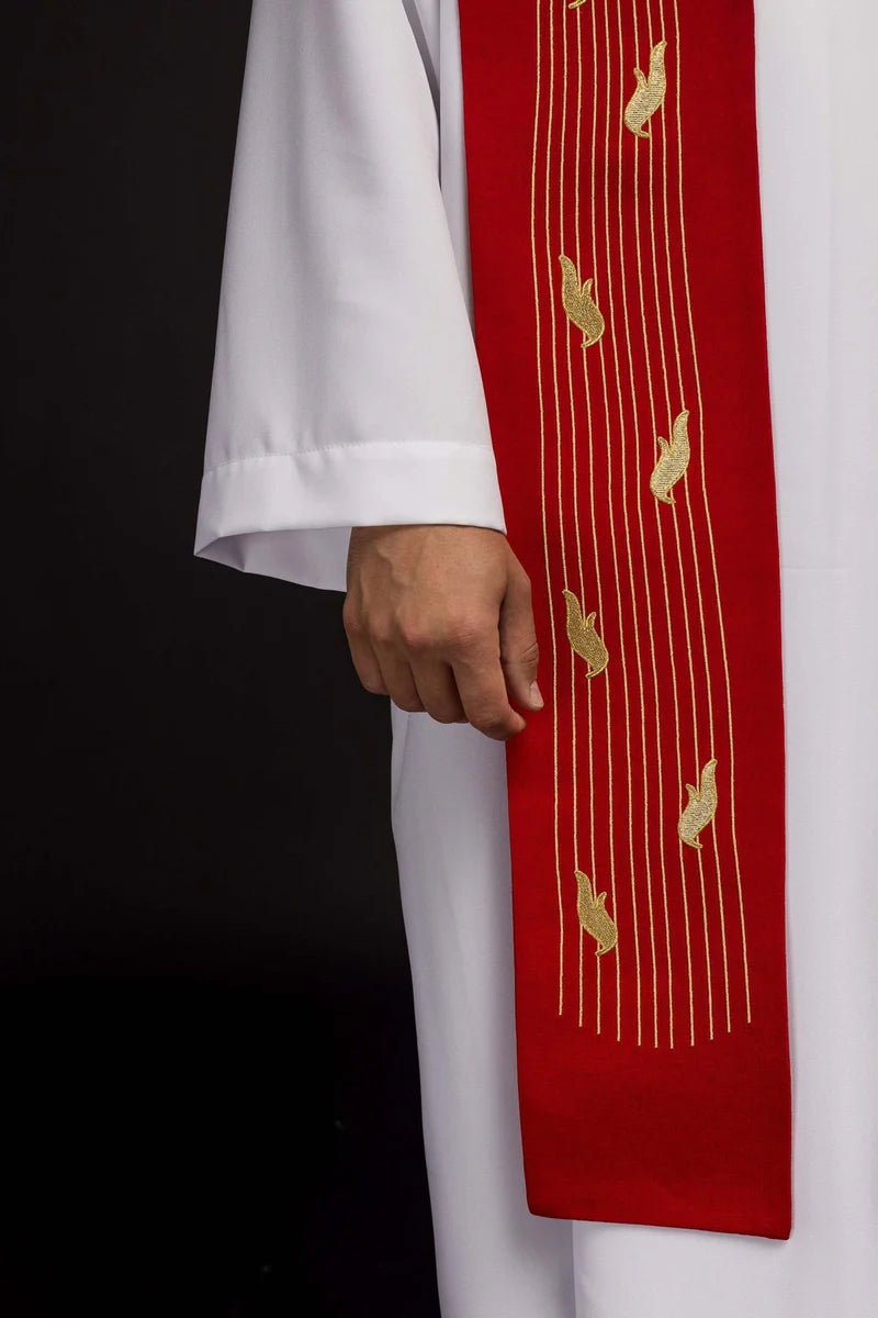 Estola sacerdotal con bordado de Espíritu santo
