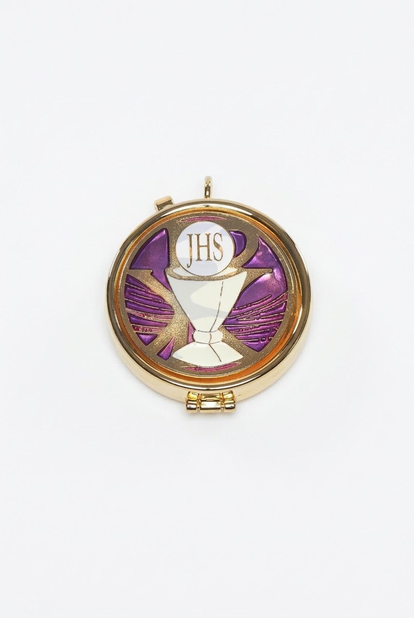 Porta viatico Con diseño esmaltado caliz "IHS"