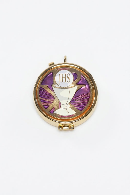 Porta viatico Con diseño esmaltado caliz "IHS"